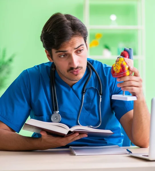 Student Lekarz Wyjaśniający Problemy Sercem — Zdjęcie stockowe