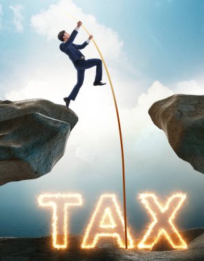 The businessman in tax payment concept