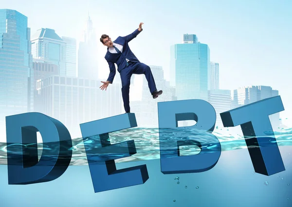 Biznesmen Koncepcji Biznesu Długów — Zdjęcie stockowe