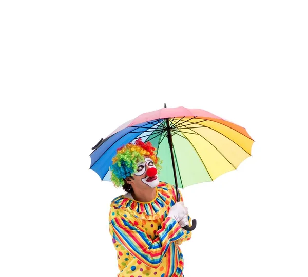 Den Roliga Clown Isolerad Vit Bakgrund — Stockfoto