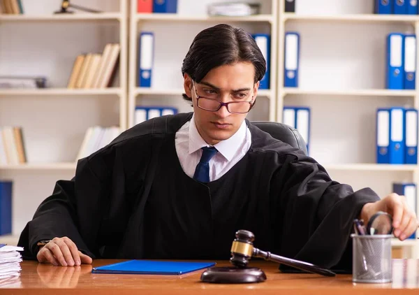 Young Handsome Judge Working Court — Stock Photo, Image