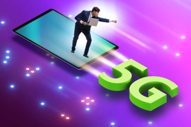5G teknoloji telekomünikasyon kavramı - izometrik