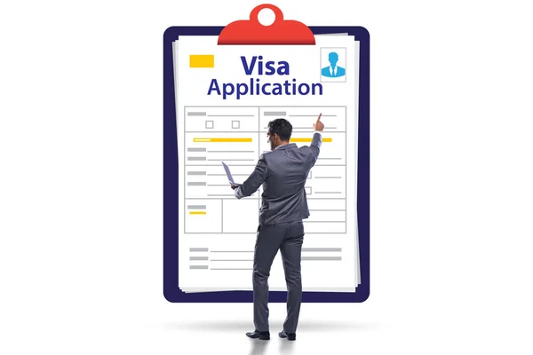 Visa Έννοια Της Αίτησης Τον Επιχειρηματία — Φωτογραφία Αρχείου