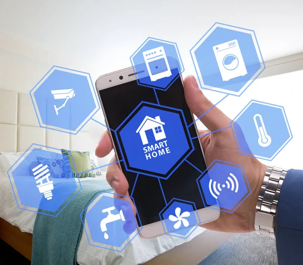 The smart home concept with devices and appliances