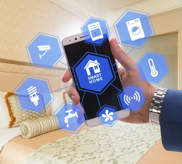 The smart home concept with devices and appliances