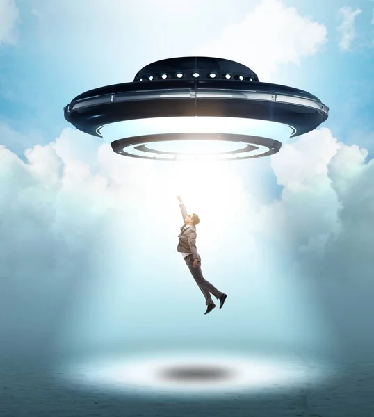 The flying saucer abducting young businessman