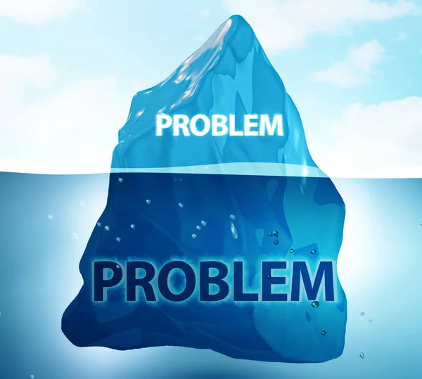 Problem Concept Iceberg Rendering — Φωτογραφία Αρχείου