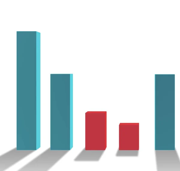 Gráfico Barras Que Muestra Crecimiento Renderizado —  Fotos de Stock