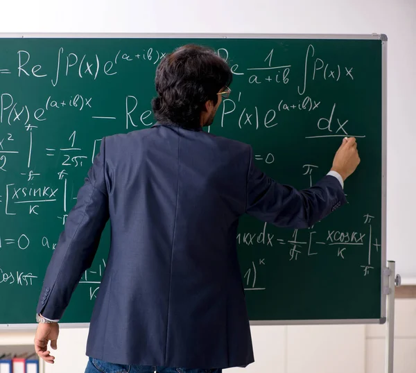 Young Male Math Teacher Classroom — Stock Photo, Image