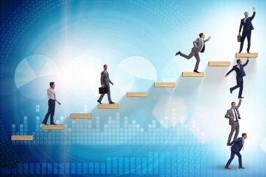 İş adamlarının birbirine yardım ettiği takım çalışması konsepti.