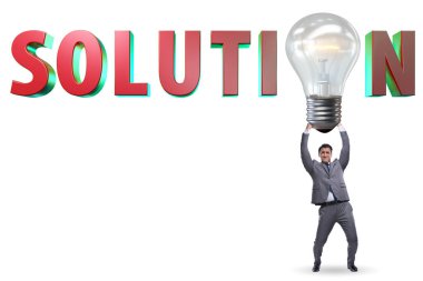 İş adamı ve ampulle soluton kavramı
