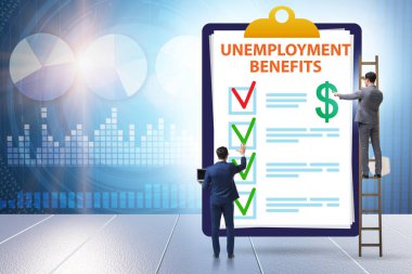 Concept with the unemployment benefit form application clipart