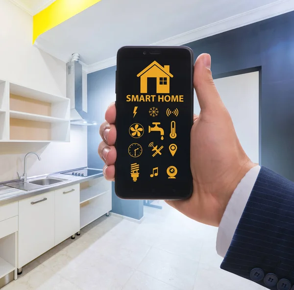 The smart home concept with devices and appliances