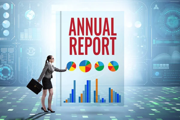 Businesswoman Annual Report Concept — Stock Photo, Image