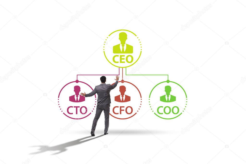 Illustration of organisation chart with the various executives