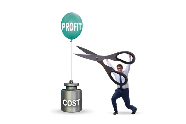 Concept of profit and cost with the businessman