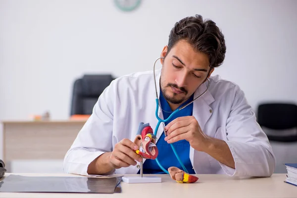 Young Doctor Cardiologist Working Hospital — Stock Photo, Image