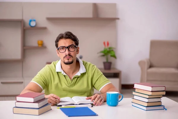 Estudiante Joven Estudiando Casa — Foto de Stock