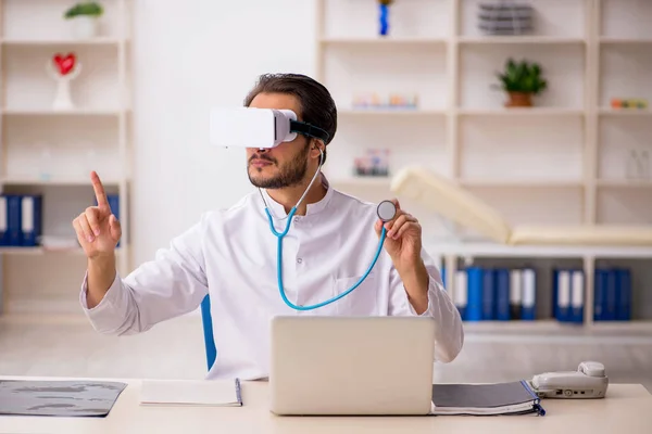 Young Doctor Wearing Virtual Glasses — Stock Photo, Image