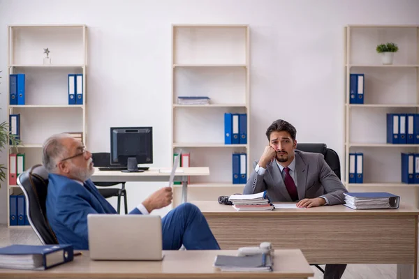 Two Male Colleagues Sitting Workplace — Stock Photo, Image