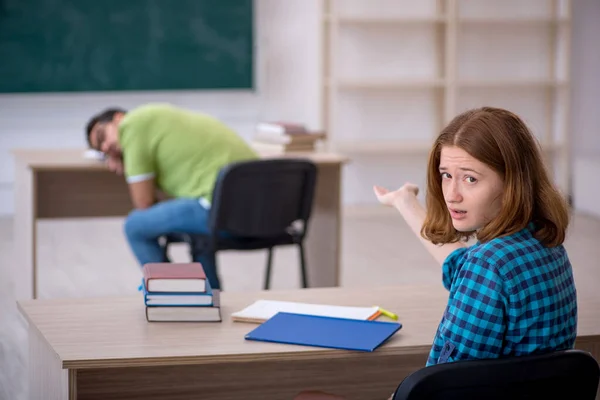 Two Students Sitting Class — Stock Photo, Image