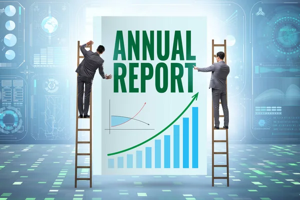 Businessman in the annual report concept