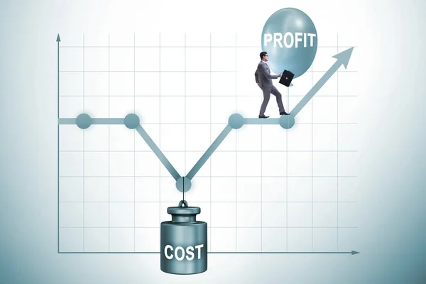 Gráfico Con Beneficio Costo Hombre Negocios — Foto de Stock