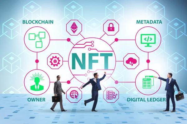 NFT 'nin ödenebilir olmayan konseptinde iş adamı