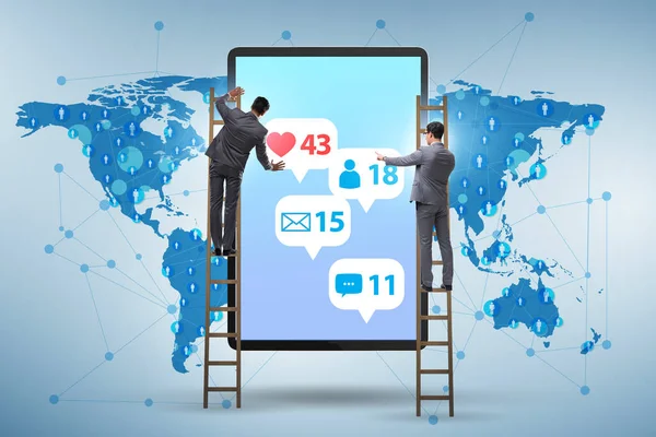 Businessman Social Media Communication Concept — Stock Photo, Image