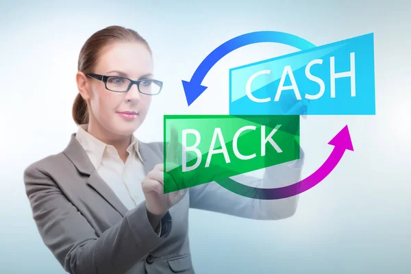 Businesswoman Cash Back Concept — Stock Photo, Image