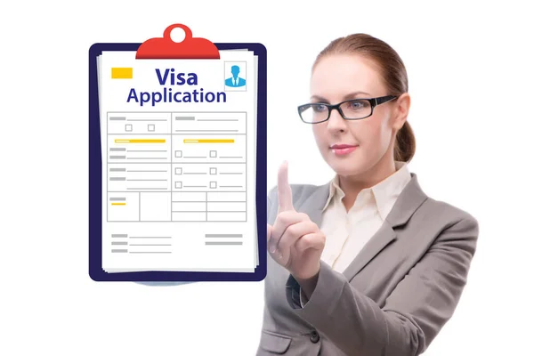 Visa Application Concept Businesswoman — Stock Photo, Image