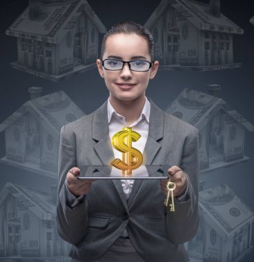 Konut kredisi konsepti işkadını