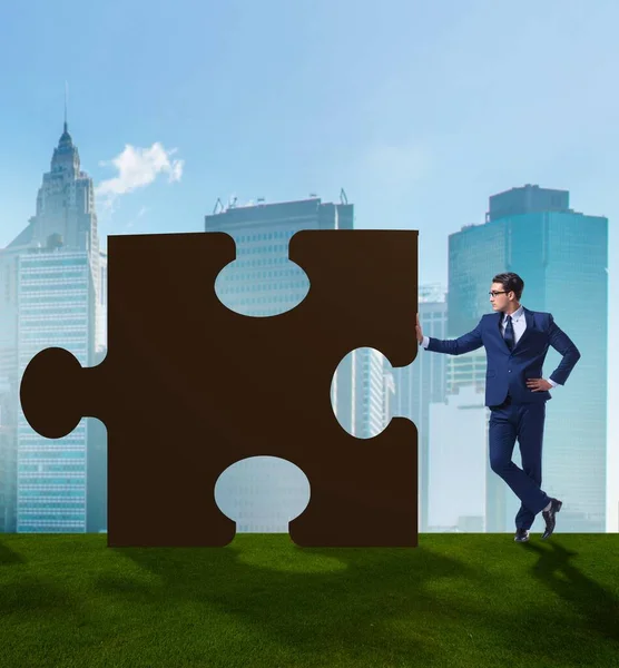 Concetto Business Dei Puzzle Lavoro Squadra — Foto Stock