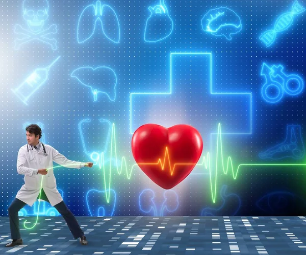 Cardiologist Telemedicine Concept Heart Beat — Stock Photo, Image