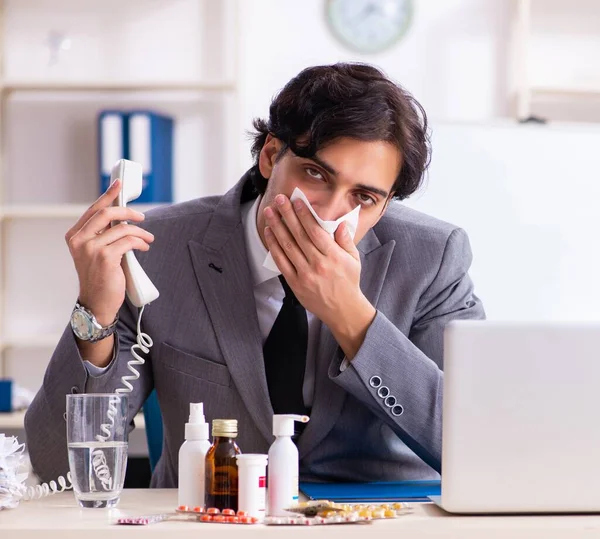 Young Male Employee Suffering Workplace — Stock Photo, Image