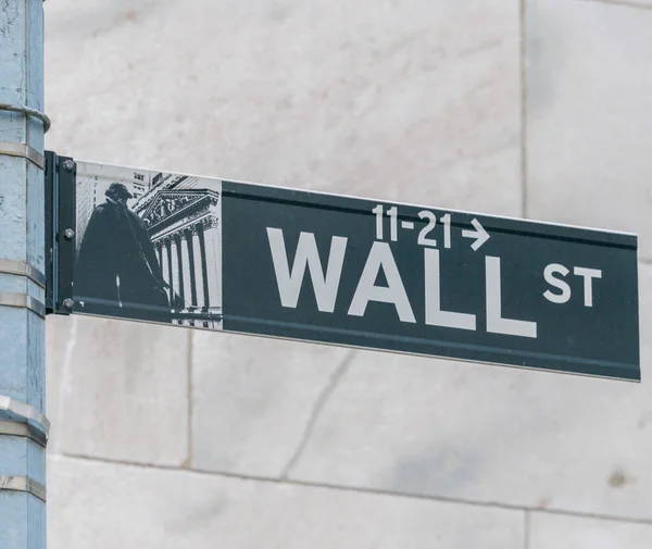 The sign on the wall street