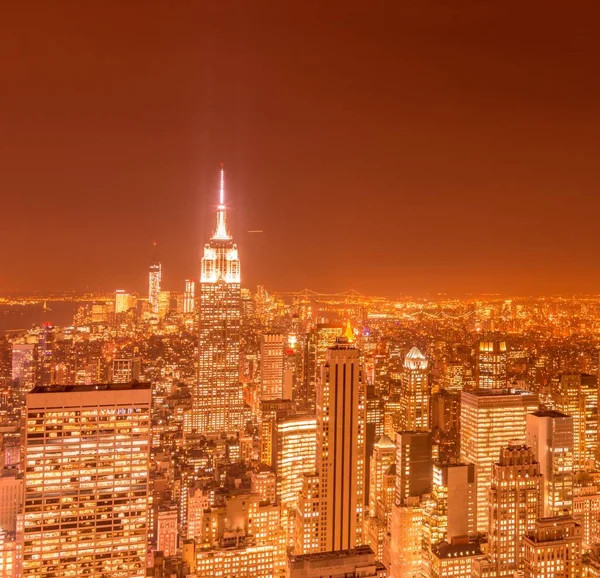 Vista Nova Iorque Manhattan Durante Pôr Sol — Fotografia de Stock