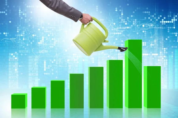 Businessman Investment Growth Concept Watering Can — Stock Photo, Image