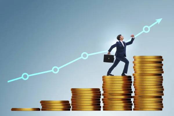 Businessman Growth Concept Coins Chart — Stock Photo, Image