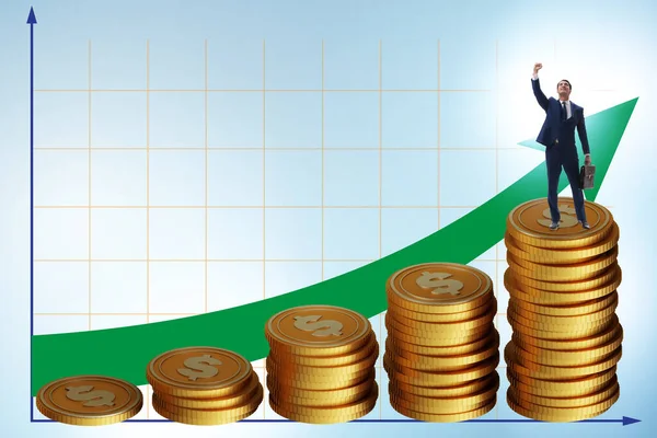 Üzletember Növekedési Koncepció Érme Diagram — Stock Fotó