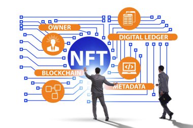 NFT 'nin ödenebilir olmayan konseptinde iş adamı