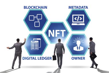NFT 'nin ödenebilir olmayan konseptinde iş adamı