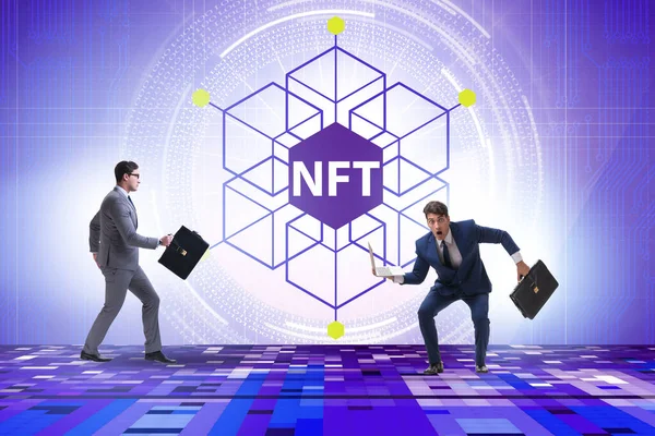 NFT 'nin ödenebilir olmayan konseptinde iş adamı