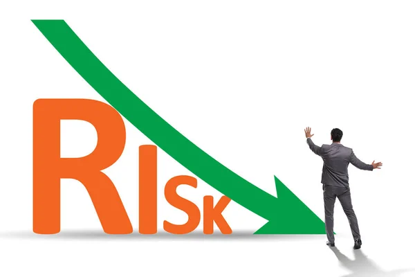 Concepto Reducción Mitigación Riesgos Con Empresario —  Fotos de Stock