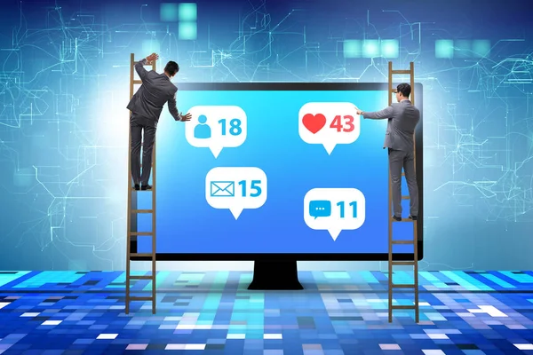 Empresario Concepto Comunicación Redes Sociales — Foto de Stock