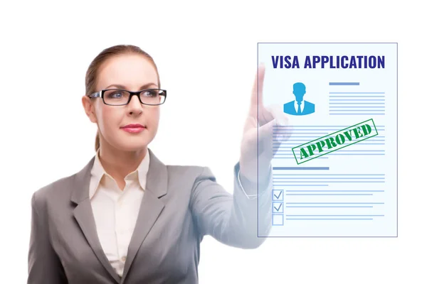 Visa Application Concept Businesswoman — Stock Photo, Image