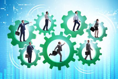 Takım çalışması konseptinde iş adamları