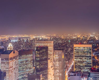 Günbatımında New York Manhattan manzarası