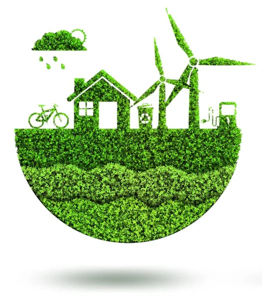 Ekologiczna Koncepcja Czystej Energii Renderowanie — Zdjęcie stockowe