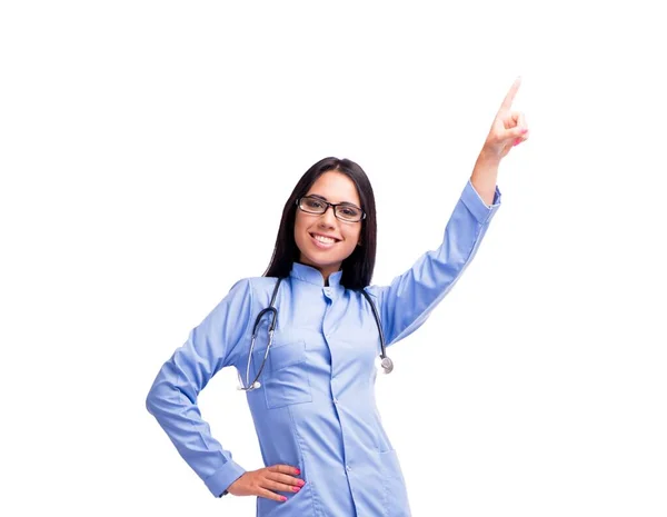 Jovem Médica Conceito Médico Isolado Branco — Fotografia de Stock